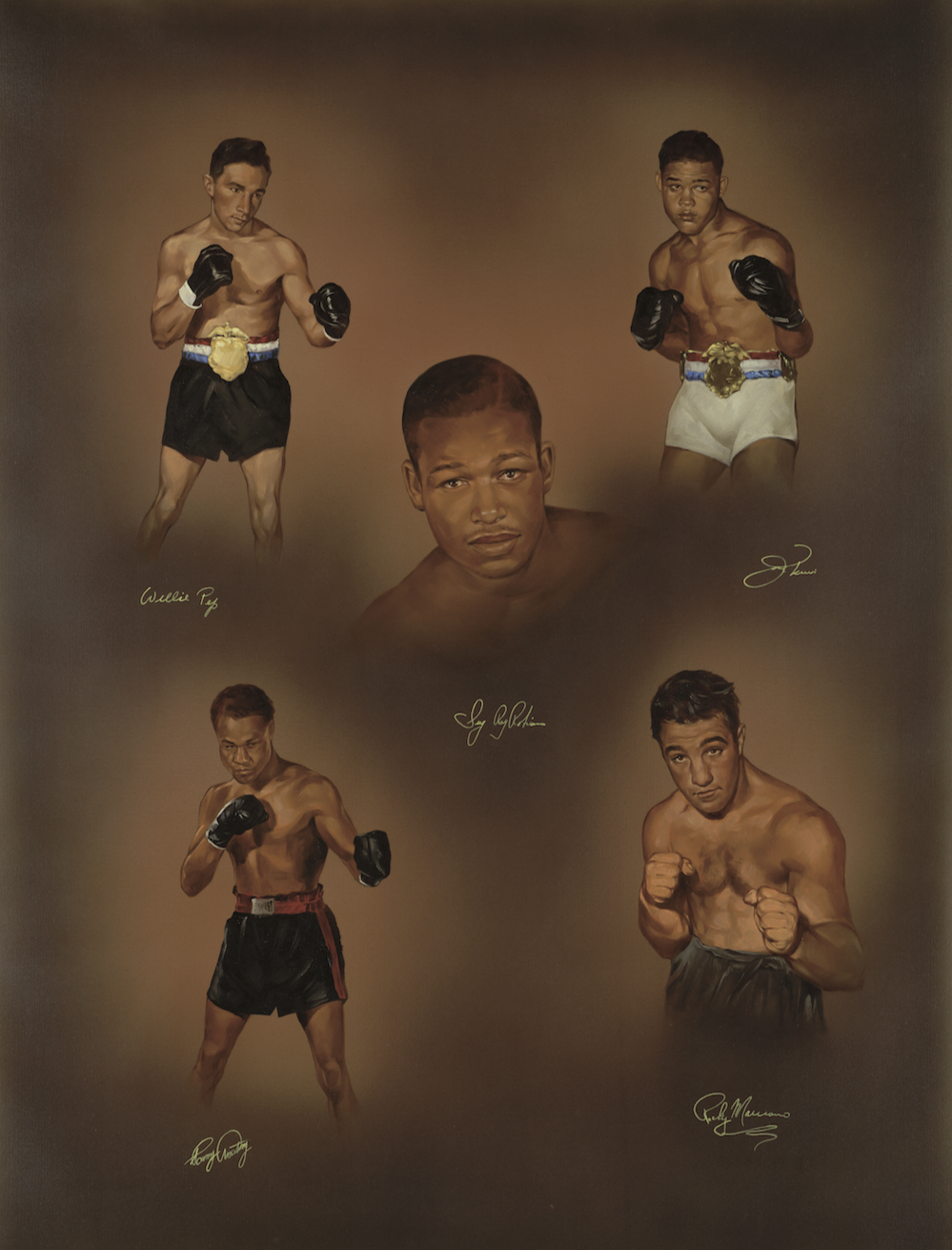 Boxing Sports Immortals Giclée (Reproduction on Canvas) By Yuri Liaboh