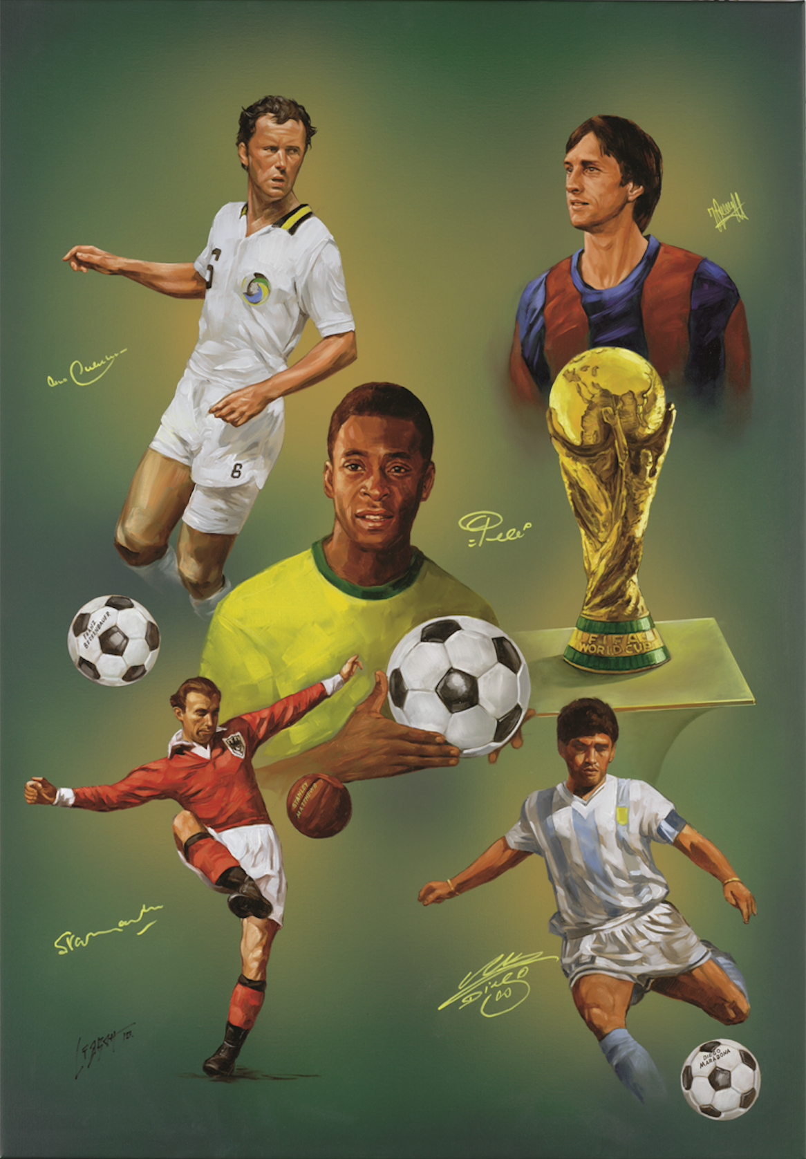 Soccer Sports Immortals Giclée (Reproduction on Canvas) By Yuri Liaboh