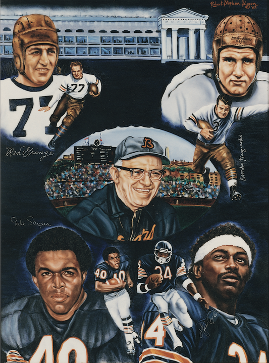 Chicago Football Sports Immortals Giclée (Reproduction on Canvas) by Robert Stephen Simon