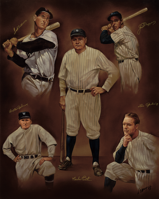 Baseball Sports Immortals Giclée (Reproduction on Canvas) By Yuri Liaboh