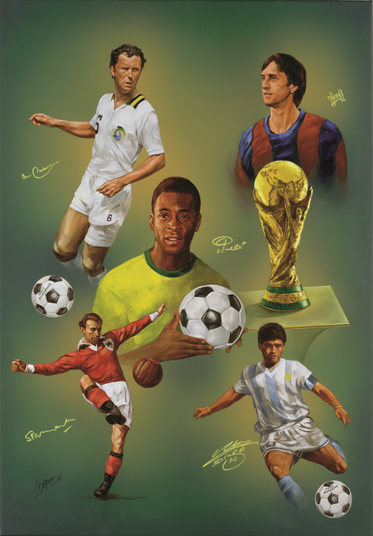 Soccer Sports Immortals Giclée (Reproduction on Canvas) By Yuri Liaboh