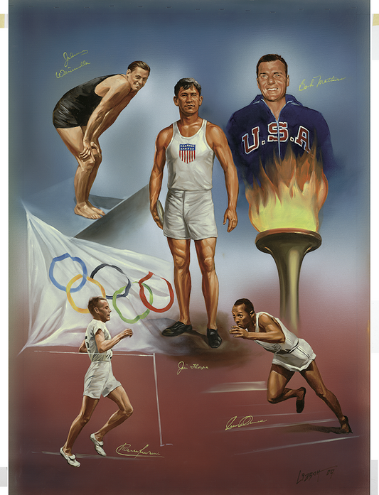 Olympics Sports Immortals Giclée (Reproduction on Canvas) By Yuri Liaboh