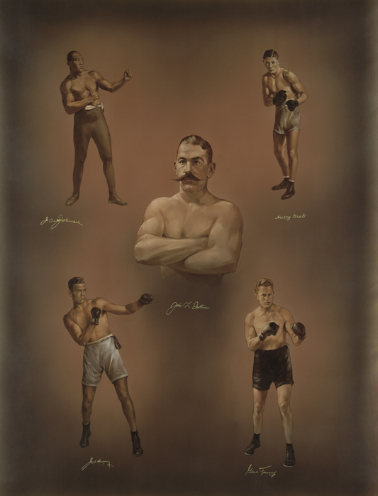 Boxing Sports Immortals Giclée (Reproduction on Canvas) By Yuri Liaboh