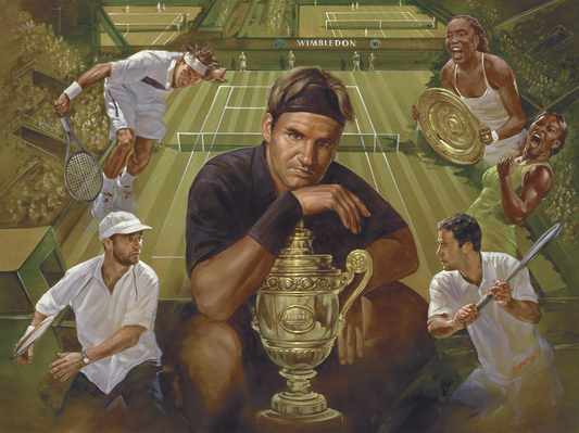 Tennis Sports Immortals Giclée (Reproduction on Canvas) By Yuri Liaboh