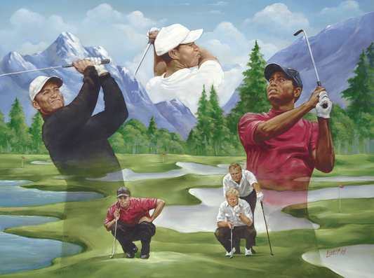 Golf Sports Immortals Giclée (Reproduction on Canvas) By Yuri Liaboh