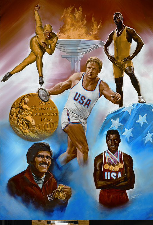 Olympics Sports Immortals Giclée (Reproduction on Canvas) By Yuri Liaboh