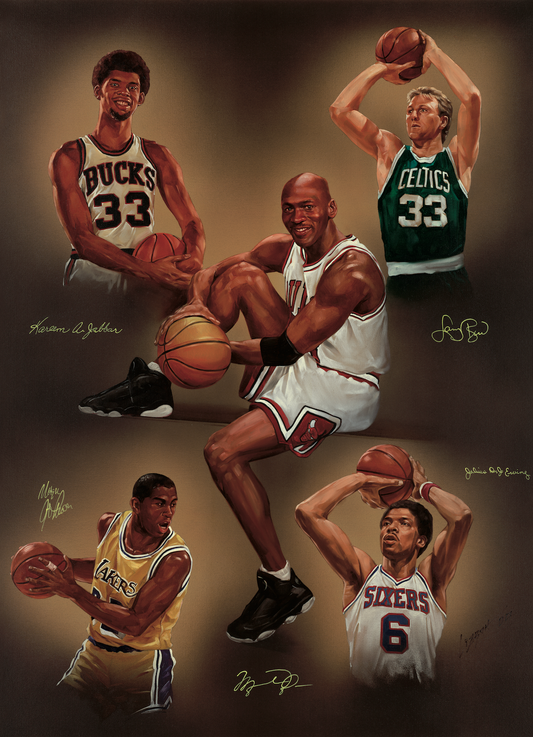 Basketball Sports Immortals Giclée (Reproduction on Canvas) By Yuri Liaboh